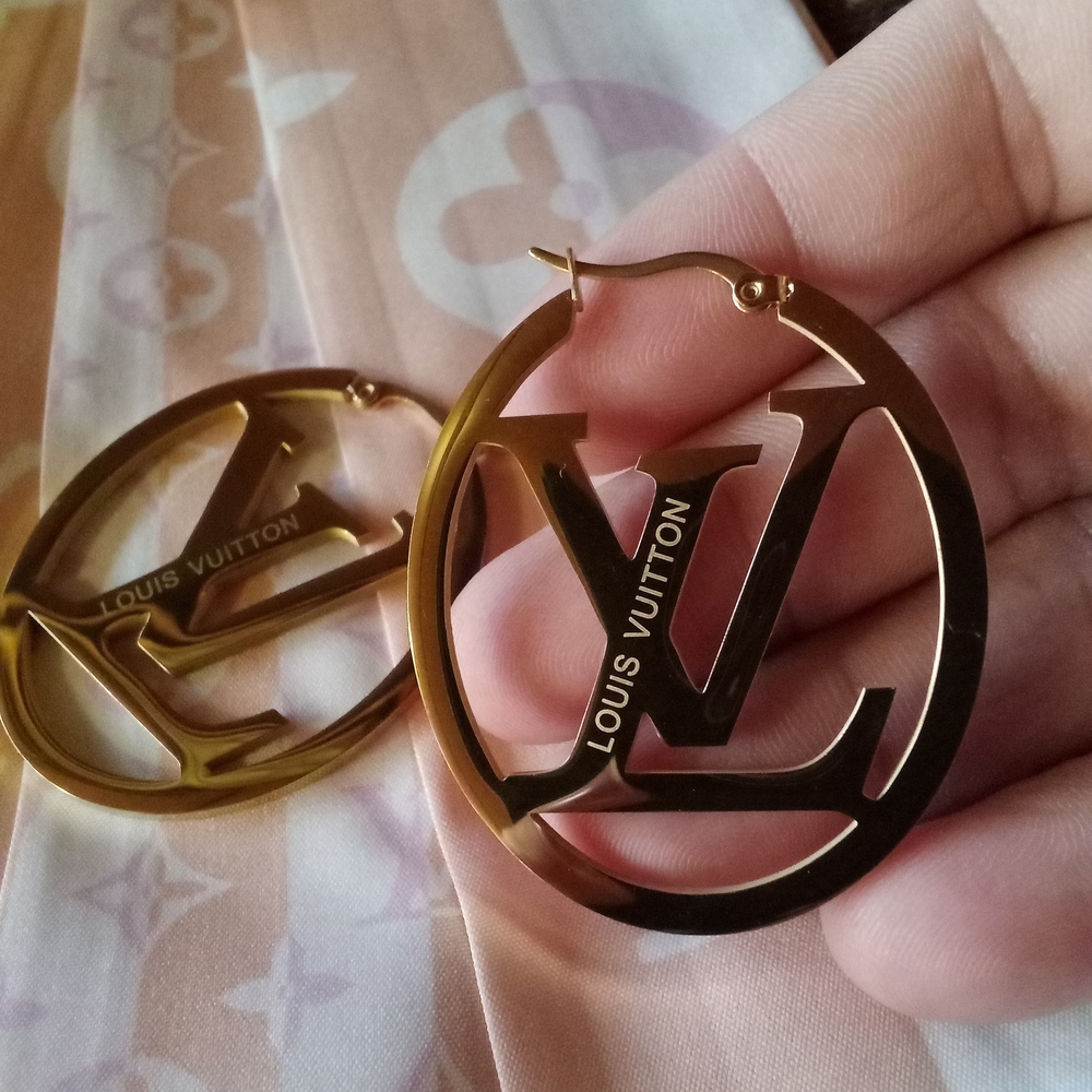 Louis Vuitton Gold Logo Earrings